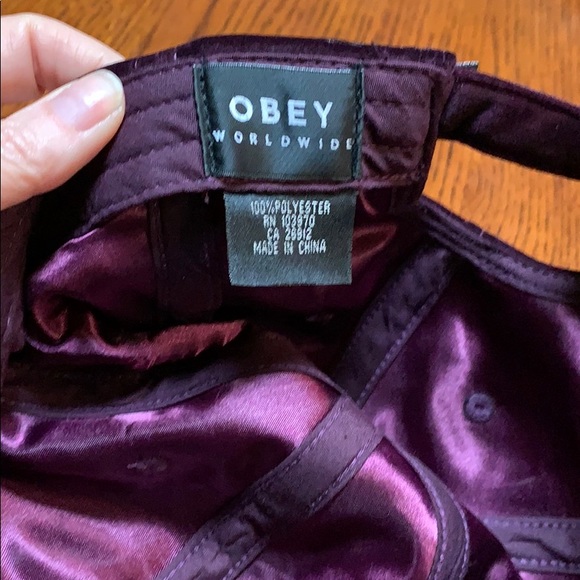 Obey Blume Velvet Adjustable Cap Eggplant Purple - Picture 5 of 5